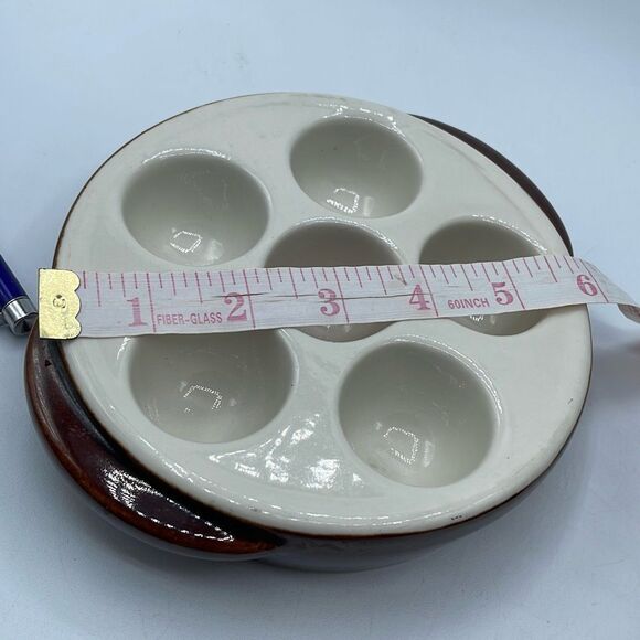 Vintage Hall 1154 Escargot dish. Beautiful glazed pottery. Thick and heavy. Perf - Picture 5 of 7